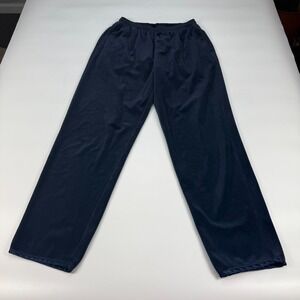 Classic Blues Trouser Pants Mens M Navy Velour Side Pockets Elastic Waistband